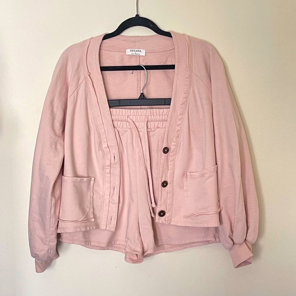 Brand New Zenana Jacket and Short Lounge set